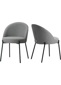Esszimmerstuhl "Isalie", grau, B:52cm H:81cm T:60cm, Polyester, LeGer Home by Lena Gercke, St&uuml;hle, Esszimmerstuhl, mit pflegeleichtem Webstoff, Metallgestell, Sitztiefe 47 cm