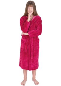 WEWO-Fashion Kinderbademantel WEWO FASHION "8514" Gr. 176, pink (fuscia), L:116cm, Baumwoll-Mix, Hausm&auml;ntel, Kinderbademantel, mit kuscheliger Kapuze