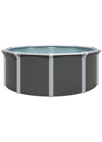 Rundpool KWAD "Green line Evolution", grau (design, innenfarbe: grau), H:132cm &Oslash;:550cm, Schwimmbecken, Rundpool, 5,5x1,32 Design Folie in blau, sand oder grau erh&auml;ltlich