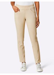 Schlupfjeans Ascari, Damen, Gr. 23, Kurzgr&ouml;&szlig;en, beige (sand), 54% Baumwolle, 37% Lyocell, 6% Elastomultiester, 3% Elasthan, unifarben, lang, Jeans Schlupfjeans