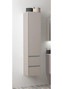 Hochschrank Welltime "Urban", grau (kashmir grau), B:35cm H:160cm T:35cm, FSC-zertifizierter Holzwerkstoff, Schr&auml;nke, Hochschrank, Schubladen mit Softclose, Glaseinlegeb&ouml;den, Schubladenfront geriffelt