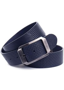 Lederg&uuml;rtel Anthoni Crown, Herren, Gr. 120, blau (dunkelblau), Leder, Flechtoptik, G&uuml;rtel Lederg&uuml;rtel, Pflanzlich gegerbter Vollrindlederg&uuml;rtel mit Flecht-Pr&auml;gung