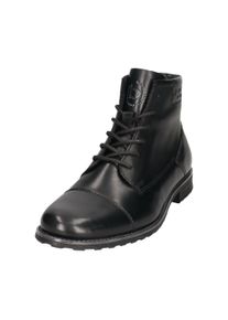 Winterstiefelette Bugatti, Herren, Gr. 44, schwarz, Leder, leicht gl&auml;nzend, Schuhe Winterstiefelette, Schn&uuml;rboots, Stiefelette, mit w&auml;rmendem Fleecefutter