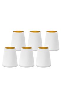 Glas ST&Ouml;LZLE "Becher Power 380 ml 6er Set", bunt (wei&szlig;, gold), Glas, Trinkgef&auml;&szlig;e, Glas