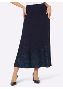 CR&Eacute;ATION L Strickrock CREATION L, Damen, Gr. 48, blau (marine), 40% Polyacryl, 30% Polyamid, 20% Polyester, 10% metallisierte Fasern, unifarben, wadenlang, R&ouml;cke Strickrock