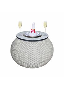 Beistelltisch COOTAB COOLER TABLE "Beistelltisch mit Edelstahl-K&uuml;hler Milano 40 cm", beige (champagner), B:55cm H:40cm, Tische, Beistelltisch