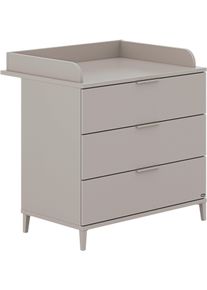 Wickelkommode YUNY BY PAIDI "BROTHER STU mit abnehmbarem Aufsatz und 3 Schubladen", grau (taupe, taupe), B:94,7cm H:87,9cm T:52,4cm, Holzwerkstoff, Wickelkommoden, Wickelkommode, Kommode in Taupe, 95 cm Breite, gepr&uuml;fte Sicherheit, Soft-Close