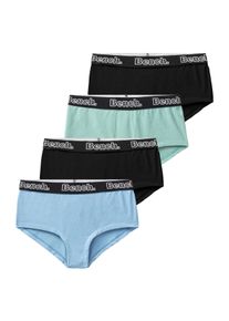 Panty Bench., M&auml;dchen, Gr. 158/164, 4 Stk., schwarz (hellblau, salbei, schwarz), Jersey, Obermaterial: 92% Baumwolle, 8% Elasthan, unifarben, Unterhosen Panty, mit weichem Logo Webbund