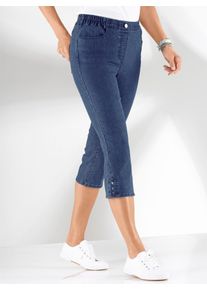 Caprijeans Classic Basics, Damen, Gr. 21, Kurzgr&ouml;&szlig;en, blau (blau, stone, washed), 78% Baumwolle, 20% Polyester, 2% Elasthan, unifarben, 3/4-L&auml;nge, Jeans Caprijeans