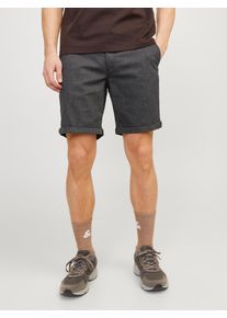 Jack & Jones Chinoshorts JACK & JONES "JPSTFURY JJSHORTS ANA SN", Herren, Gr. L, N-Gr, grau (drizzle), Web, Obermaterial: 98% Baumwolle, 2% Elasthan, meliert, unifarben, regular fit kniefrei, Hosen Chinoshorts, mit Taschen