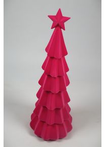 Weihnachtsfigur AM Design "Tannenbaum mit samtweichem Flock", pink, B:25cm H:76cm T:25cm, Kunststoff, Dekofiguren, Weihnachtsfigur, aus Kunststoff, H&ouml;he 76 cm, in verschiedenen Farben