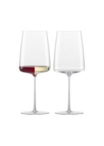 Weinglas ZWIESEL GLAS "Weingl&auml;ser Simplify 555 ml 2er Set transparent", bunt (transparent), 2 tlg., Glas, Trinkgef&auml;&szlig;e, Weinglas