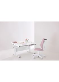 Schreibtischstuhl Paidi "JOOKI S aus pflegeleichtem Mikrofaser, ergonomisch mitwachsend", rosa (dunkelrosa, wei&szlig;, wei&szlig;, dunkelrosa), B:44cm H:100cm T:52cm, St&uuml;hle, Schreibtischstuhl, h&ouml;henverstellbarer Kinderstuhl, 360 Drehstuhl, 80 Kg Tragkraft