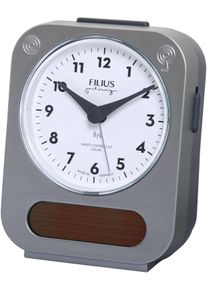 Funkwecker FILIUS zeitdesign, grau (dunkeltitanfarben, grau), Wecker, Funkwecker, Solar, Beleuchtung, Made in Germany, Schlafzimmer