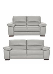 Polstergarnitur Calia italia "Gaia, hochwertige Garnitur aus 2-Sitzer und 3-Sitzer, edles Design", braun (tortora), Leder SORRENTO, Leder SORRENTO - 100% Leder;Leder BULL - 100% Leder, Sitzm&ouml;bel-Sets, Polstergarnitur, Ledergarnitur, in zwei hochwertigen Lederqualit&auml;ten