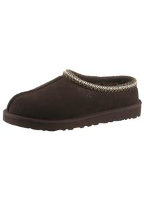 UGG Australia Hausschuh UGG "Unisex TASMAN II", M&auml;dchen, Gr. 12 (45), dusted cocoa, Veloursleder, ethno, Schuhe Hausschuh, Clog, Mule, Pantoffel mit besticktem UGG Logo