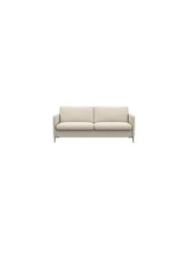2-Sitzer FLEXLUX "Fiore Designsofa, bequem und komfortabel durch hochwertigen Sitzaufbau", wei&szlig; (warm wei&szlig;), B:164cm H:85cm T:92cm, 100% Echteder, Sofas, 2-Sitzer, breite Armlehnen, Kaltschaum, F&uuml;&szlig;e Alu+ Eiche