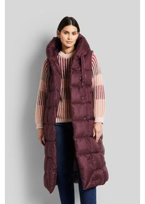 Longweste Bugatti, Damen, Gr. 40, rot (bordeaux), 100% Polyester, unifarben, regular fit, Westen Longweste, mit asymmetrischer Silhouette