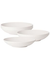 Villeroy & Boch Schale VILLEROY & BOCH "Schalen flach Manufacture Rock Blanc &oslash; 23,5 cm 6er Set wei&szlig;", wei&szlig;, Sch&uuml;sseln, Schale