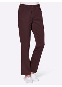 Schlupfhose Classic Basics, Damen, Gr. 54, Normalgr&ouml;&szlig;en, lila (beere), 100% Baumwolle, unifarben, lang, Hosen Schlupfhose