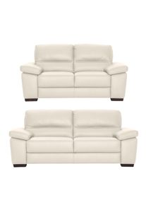 Polstergarnitur Calia italia "Gaia, hochwertige Garnitur aus 2-Sitzer und 3-Sitzer, edles Design", beige (bianco latte), Leder BULL, Leder SORRENTO - 100% Leder;Leder BULL - 100% Leder, Sitzm&ouml;bel-Sets, Polstergarnitur, Ledergarnitur, in zwei hochwertigen Lederqualit&auml;ten