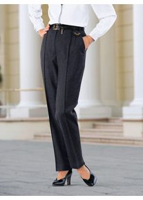 Webhose COME ON, Damen, Gr. 50, Normalgr&ouml;&szlig;en, grau (anthrazit, meliert), 96% Schurwolle, 4% Elasthan, unifarben, lang, Hosen Webhose