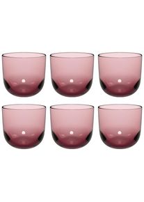 Glas "Wassergl&auml;ser Like Glass 280 ml 6er Set", pink (grape), 6 tlg., Glas, LIKE. BY VILLEROY & BOCH, Trinkgef&auml;&szlig;e, Glas