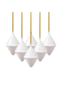 Weihnachtsfigur "Ornamente Doppelkegel Winter Glow 6er Set beige", beige, LIKE. BY VILLEROY & BOCH, Dekofiguren, Weihnachtsfigur