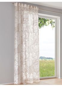 Gardine HEINE HOME Gr. 2, beige (wei&szlig;, beige), B:130cm H:175cm, Polyester, Viskose, Gardinen, Gardine