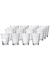 Villeroy & Boch Glas VILLEROY & BOCH "Wassergl&auml;ser Dressed Up 310 ml 16er Set transparent", bunt (transparent), 16 tlg., Glas, Trinkgef&auml;&szlig;e, Glas