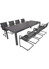 Garten-Essgruppe Garden Pleasure "AMIRA", grau, Edelstahl, Sitzm&ouml;bel-Sets, Garten-Essgruppe