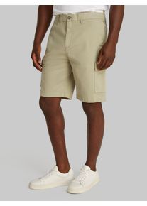 Cargoshorts Calvin Klein "MODERN TWILL CARGO SHORT", Herren, Gr. 35, N-Gr, gr&uuml;n (tree house), Twill, Obermaterial: 98% Baumwolle, 2% Elasthan, unifarben, normal kniefrei, Hosen Cargoshorts, mit Logo-Patch