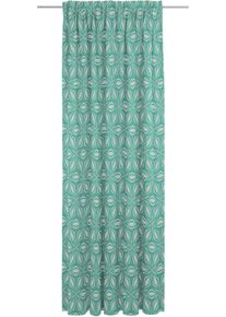 Vorhang Adam "Retro Floret" Gr. 1, blau (petrol), B:142cm H:145cm, Jacquard, Baumwolle, Gardinen, Vorhang, aus 100% Bio-Baumwolle
