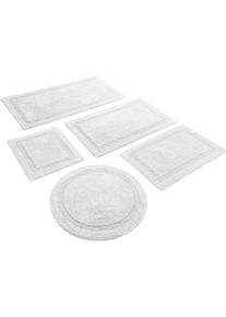 Badematte WECON HOME BASICS "Knut", wei&szlig;, H:20mm, Baumwolle, Badematten, Badematte, waschbar, rutschfest, strapazierf&auml;hig, pflegeleicht, Bord&uuml;re, weich