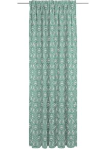 Vorhang Adam "Retro Floret" Gr. 4, blau (petrol), B:142cm H:245cm, Jacquard, Baumwolle, Gardinen, Vorhang, aus 100% Bio-Baumwolle
