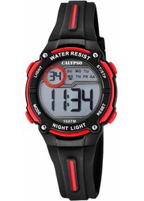 Chronograph Calypso Watches "Digital Crush", schwarz (schwarz, rot), Armbanduhren, Jungen, Chronograph, Armbanduhr, Quarzuhr, Kinderuhr, Datum, digital, Stoppfunktion