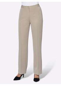 B&uuml;gelfaltenhose Lady, Damen, Gr. 42, Normalgr&ouml;&szlig;en, beige (sesam), 64% Polyester, 34% Viskose, 2% Elasthan, unifarben, lang, Hosen B&uuml;gelfaltenhose