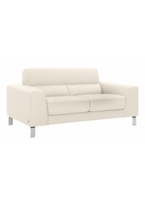 2-Sitzer Calia italia "Simon, erstklassiger Sitzkomfort und tolles Design", beige (bianco latte), B:172cm H:81cm T:94cm, Leder BULL;Leder SORRENTO, Sofas, 2-Sitzer, in zwei Lederqualit&auml;ten