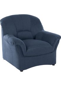 Sessel DOMO collection "Bahia zeitlos, elegant mit bequemen Armlehnen", blau (dunkelblau), B:102cm H:91cm T:92cm, Struktur (100% Polyester);Luxus-Microfaser (100% Polyester), mit Muster, Sessel, Sessel, inklusive Federkern