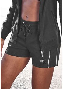 H.I.S. Shorts H.I.S, Damen, Gr. 32/34, N-Gr, blau (marine), Interlock, Obermaterial: 60% Baumwolle, 40% Polyester, bestickt, unifarben, Basic, bequem ca. Mitte Oberschenkel, Hosen Shorts, mit Piping und Rei&szlig;verschlusstaschen. Ideal f&uuml;r Sport-und Freizeit., Topseller