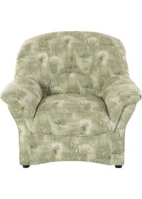 Sessel DOMO collection "Bahia zeitlos, elegant mit bequemen Armlehnen", gr&uuml;n, B:102cm H:91cm T:92cm, Struktur (100% Polyester);Luxus-Microfaser (100% Polyester), mit Muster, Sessel, Sessel, Microfaser, natur
