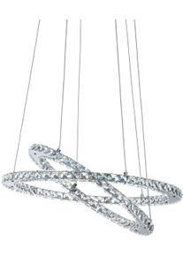 Eglo H&auml;ngeleuchte "VARRAZO Pendellampe, Stahl und Glas, H&auml;ngelampe, Esszimmerlampe, Lampe", silber (chromfarben, transparent), 1, &Oslash; 55cm H: 120cm, 1 Stk., Leuchten, H&auml;ngeleuchte, Wohnzimmerlampe, H120 x &Oslash;55 cm, chrom, 29W inkl., H&auml;ngeleuchte