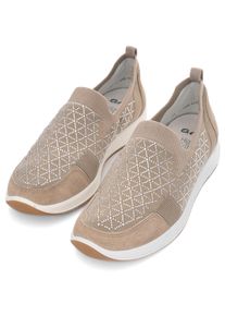 Slipper Ara "LISSABON", Damen, Gr. 6 (39), beige, Textil, Veloursleder, Schuhe Slipper, Freizeitschuh, Reha Schuh mit High Soft D&auml;mpfung, G-Weite