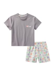 Pyjama Petite Fleur, M&auml;dchen, Gr. 170/176, bunt, Single Jersey, Obermaterial: 100% Baumwolle, bedruckt, Rundhals, abgesteppte Kante, Homewear-Sets Pyjama, Schlafanzug mit modisch kurzem Shirt