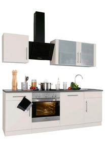 Wiho-K&uuml;chen K&uuml;chenzeile WIHO K&Uuml;CHEN "Cali", beige (k&uuml;che: natur, korpus: cashmerefarben, arbeitsplatte: granit grau), B:220cm T:60cm, Komplettk&uuml;chen-Sets, K&uuml;chenzeile, ohne E-Ger&auml;te, Breite 220 cm