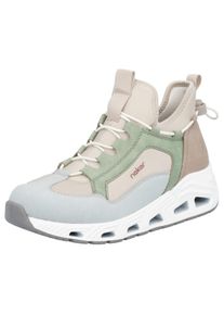 Slip-On Sneaker RIEKER SPORT, Damen, Gr. 37, pastellfarben, Lederimitat, Textil, mehrfarbig, Schuhe Slip-On Sneaker, High Top Sneaker, Schlupfschuh mit Schnellverschluss hinten