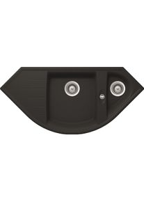 Einbausp&uuml;le respekta "ARLINGTON 110X52S", schwarz, B:110,5cm H:19,5cm T:52cm, Edelstahl, Verbundwerkstoff, K&uuml;chensp&uuml;len, Einbausp&uuml;le