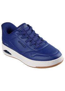 Slip-On Sneaker Skechers "UNO CTL-UNO DURABUCK SLIP IN", Herren, Gr. 43, Textil, blau (dunkelnavy), Lederimitat, Schuhe Slip-On Sneaker, Retro Sneaker, Slipper mit Luftkissend&auml;mpfung