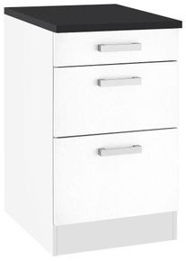 Unterschrank Optifit "Odense", wei&szlig; (wei&szlig;, wei&szlig;), B:50cm H:85cm T:60cm, Schr&auml;nke, Unterschrank, 50 cm breit, mit 1 Schubkasten und 2 Ausz&uuml;gen