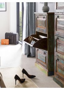 Schuhschrank Sit "Riverboat", bunt, B:65cm H:110cm T:25cm, Massivholz, Schr&auml;nke, Schuhschrank